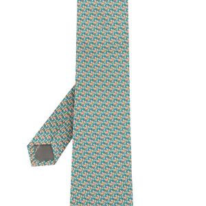 Cravate à motif graphique Ferragamo pour homme en coloris Bleu
