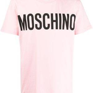メンズ Moschino ロゴ Tシャツ ピンク