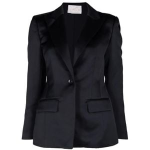 Ulla Johnson Black Soline Satin Blazer
