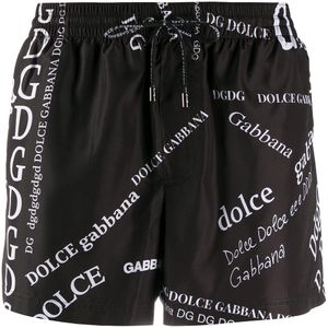 メンズ Dolce & Gabbana ロゴ トランクス水着 ブラック