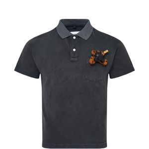 Doublet Black Teddy-Bear Patch Polo Shirt for men