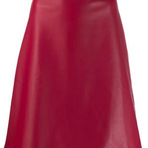 RED Valentino スカラップ レザースカート レッド