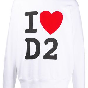 メンズ DSquared² I Love D2 パーカー ホワイト