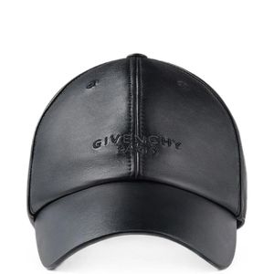 Givenchy Black Embroidered Leather Cap for men