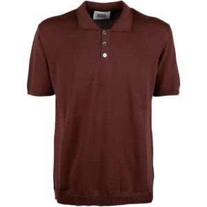 Alpha Studio Red Short-Sleeve Knit Polo Shirt for men