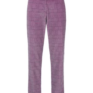 High-waist checked trousers MSGM en coloris Rose