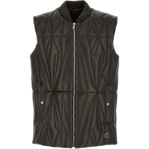 Moncler Black X Rick Owens Quilted Leather Vest for men