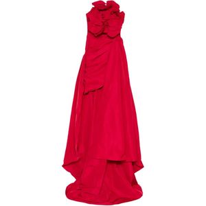 Pamella Roland Red Robe Longue Taffeta
