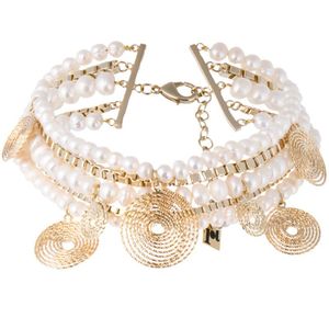 Rosantica Metallic Armonia Pearl Twisted Chain Choker