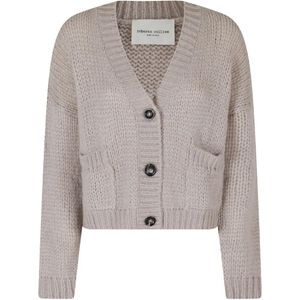Roberto Collina Grey Chunky-Knit Button-Up Cardigan