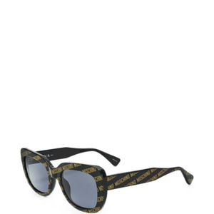 Moschino Black Logo-Pattern Square-Frame Sunglasses