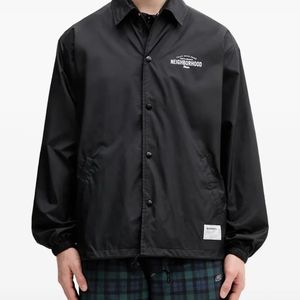 Neighborhood Black Logo-Print Drawstring Jacket for men