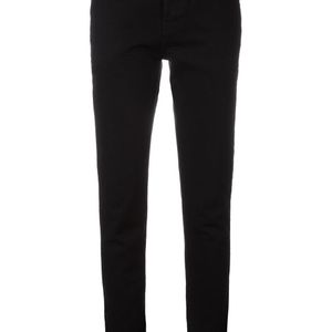 3x1 Black Frayed Cropped Mid-rise Jeans