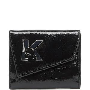 Karl Lagerfeld Black Logo-Plaque Wallet
