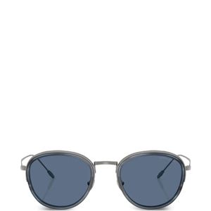 Giorgio Armani Blue Round-Frame Sunglasses for men
