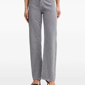 Trussardi Grey 191 Boyfriend Embroidered Stonewashed Denim Jeans