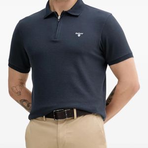 Barbour Blue Half-Zip Polo Shirt for men