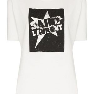 Saint Laurent スターロゴ Tシャツ ホワイト