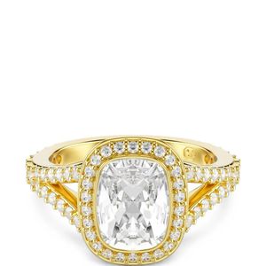 Swarovski Metallic Una Angelic Cushion-Cut Crystal-Embellished Ring