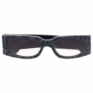 Gcds Blue Marble-Effect Rectangular-Frame Sunglasses