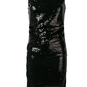 MSGM スパンコール ノースリーブ ドレス ブラック
