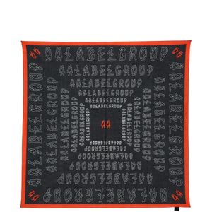 44 Label Group Black Logo-Print Cotton Scarf