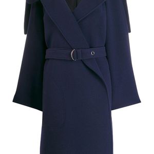 Chloé ベルテッドコート ブルー