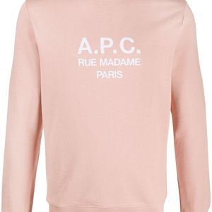 メンズ A.P.C. ロゴ スウェットシャツ ピンク
