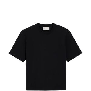 AMI Black Cotton T-Shirt With Embossed Ami De Coeur