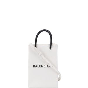 Balenciaga Shopping レザースマートフォンホルダー ホワイト
