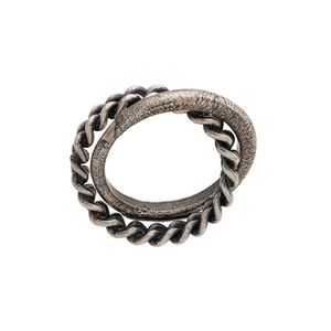Goti Ring Met Schakeldetail in het Metallic voor heren