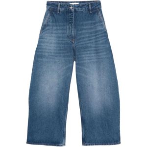 Studio Nicholson Blue Wide-Leg Cropped Jeans