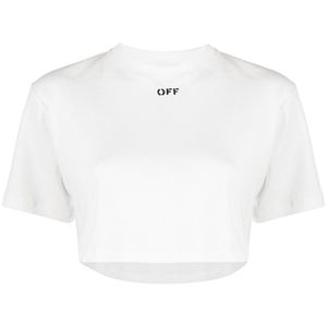 T-shirt bianca taglio corto con logo OFF di Off-White c/o Virgil Abloh in Bianco