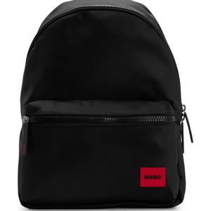 HUGO Black Ethon 2.0 Logo-Patch Backpack for men