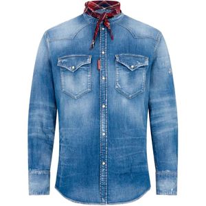 DSquared² Blue Medium Wash Canadian Shirt for men