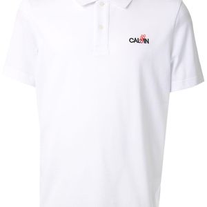 メンズ Calvin Klein ロゴ ポロシャツ ホワイト