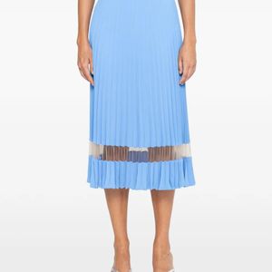 Nissa Blue Pleated Midi Skirt