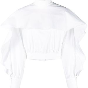 Just Cavalli Weiß Bluse mit Rüschen