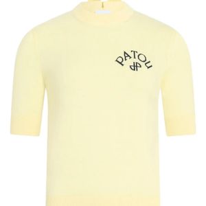 Patou Yellow Bow Short-Sleeved Top