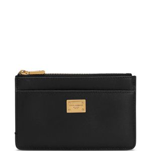 Dolce & Gabbana Black Card Holder With Zip And Tag