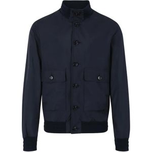 Paul & Shark Blue Button-Up Bomber Jacket for men