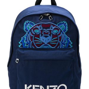 Mini Tiger Canvas backpack KENZO en coloris Bleu