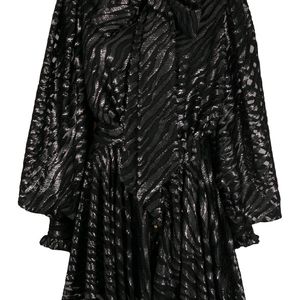 Balmain デコラティブ ゼブラプリント ドレス ブラック