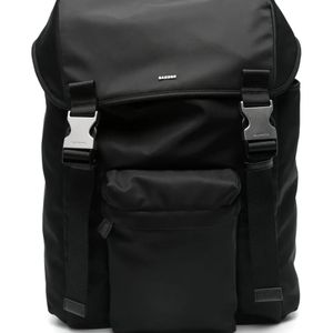 Sandro Black Recycled Leather Backpack for men