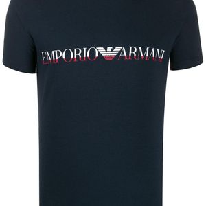 メンズ Emporio Armani ロゴ Tシャツ ブルー