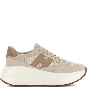 Hogan White H696 Chunky Runner Leather Sneakers