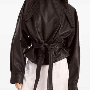 ROTATE BIRGER CHRISTENSEN Black Leather Bomber Jacket