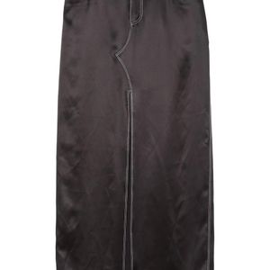 Fleur du Mal Black Silk Maxi Skirt