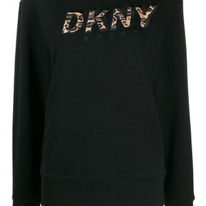 DKNY レオパードロゴ スウェットシャツ ブラック