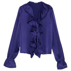 Bode Blue Ruffled Blouse